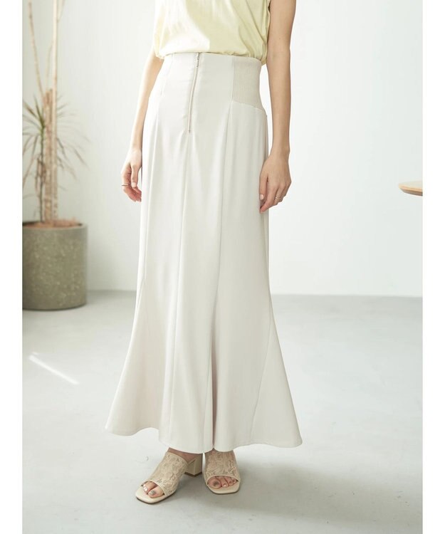 earth music&ecology バックレースサイドリブマーメイドスカート Ecru