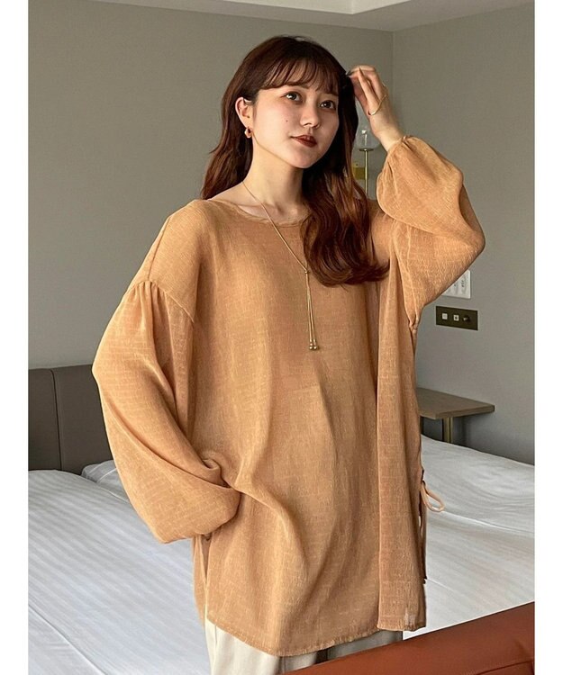 Green Parks 前後２Ｗａｙ　シフォンプリーツチュニック Beige