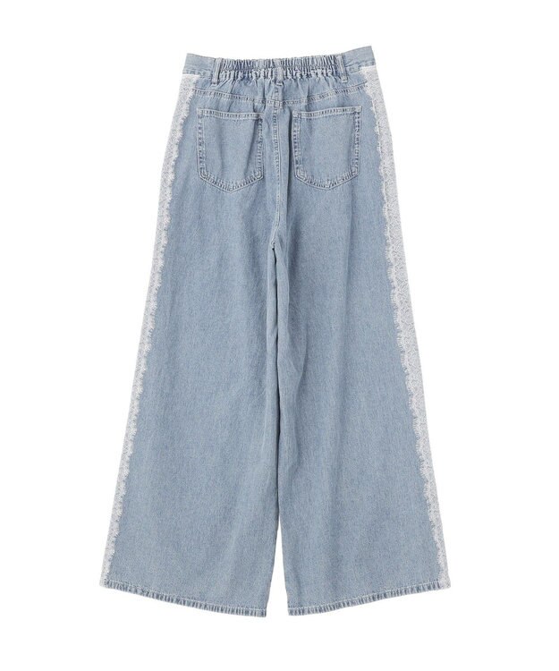 Green Parks サイドレースデニムワイドパンツ Light Indigo