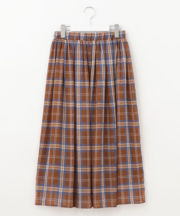 自由区 【WEB限定】シアーチェック ギャザースカート ブラウン系5