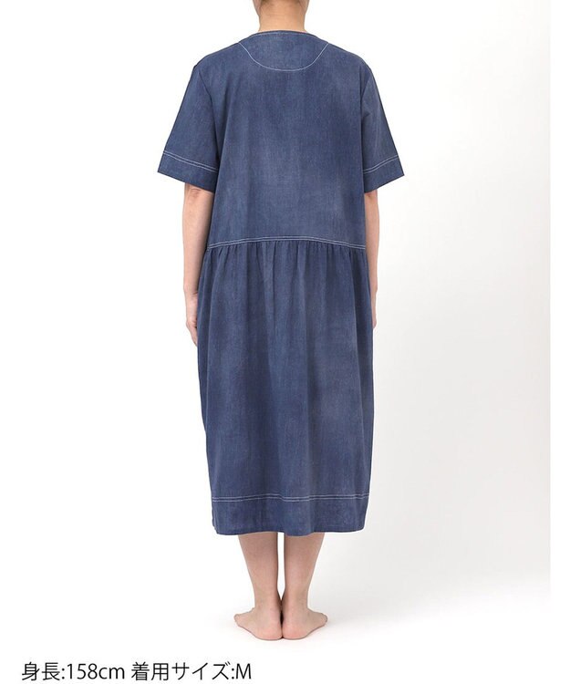 tsumori chisato SLEEP ツモリチサト ワンピース 5分袖 半袖 綿100%(本体) 楊柳素材 ロング丈(ふくらはぎ付近) レディース UNT149 /ワコール コン