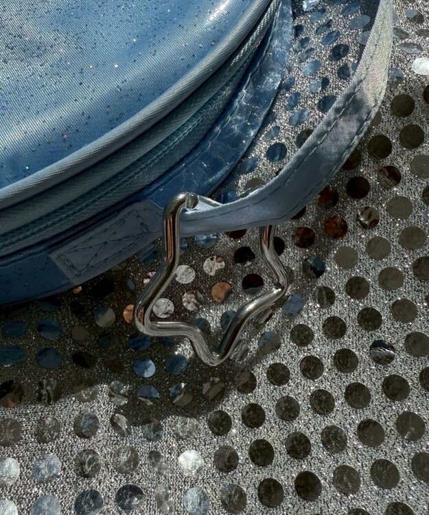 WEGO クリアラメサークルポーチ ブルー