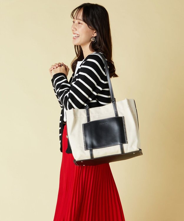 LA BAGAGERIE 【veganview】w handle canvas tote ブラック