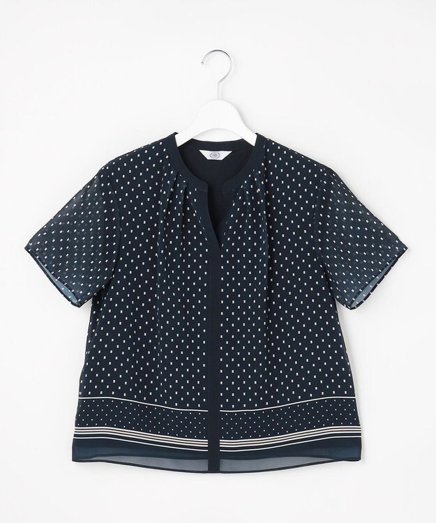 J.PRESS LADIES L パネルプリント スキッパー カットソー ネイビーベース系5