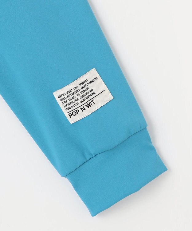 PW CIRCULUS 【吸水速乾 / UV遮蔽率99.5% UVカット / ストレッチ】【MEN】ハーフジップロングスリーブモックT ゴルフ スカイブルー系