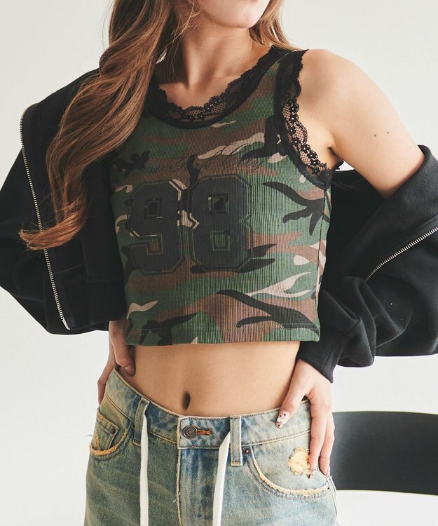 WEGO グラフィックレースタンク 柄1