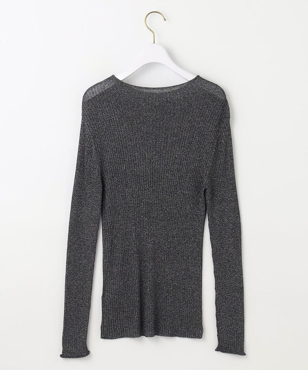 ANY SIS 【洗える】ラメシアーリブ ニット ブラック