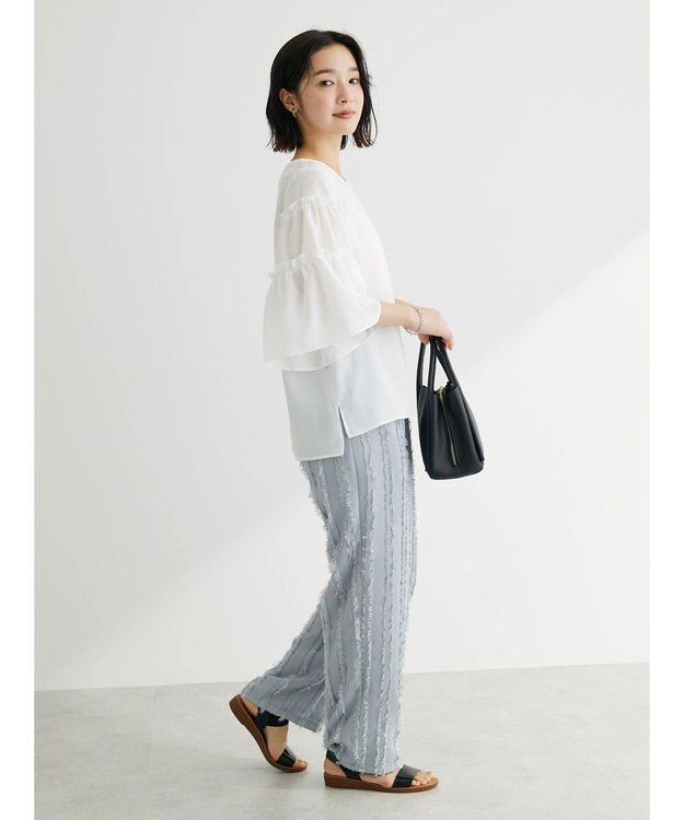 Green Parks ティアード袖ブラウス Off White