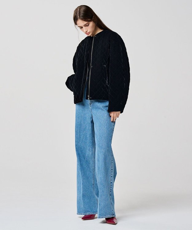 uncrave ベロア キルティング ブルゾン（uncrave WHITE） ブラック