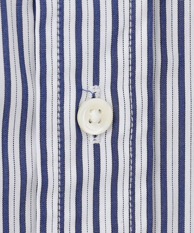 J.PRESS MEN ポプリンマルチストライプ バンドカラーシャツ ネイビー系1