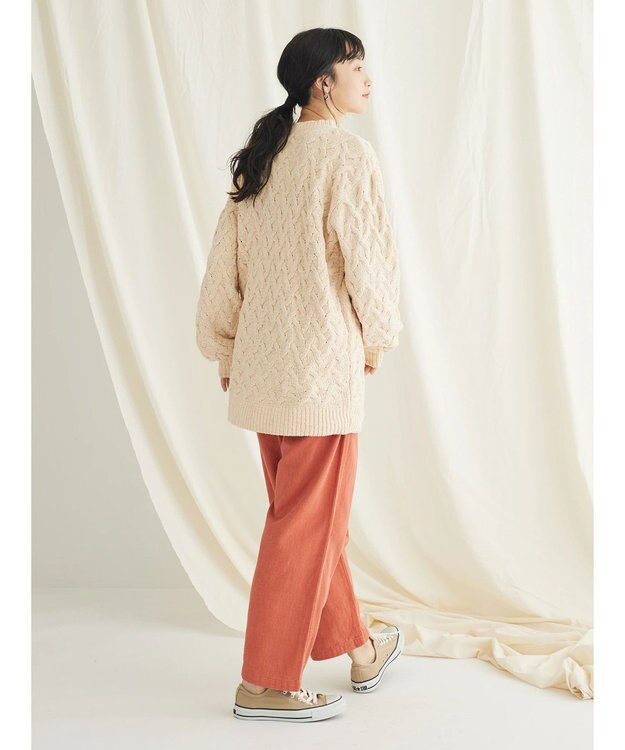 CRAFT STANDARD BOUTIQUE 洗えるモールケーブルニットチュニック Ivory