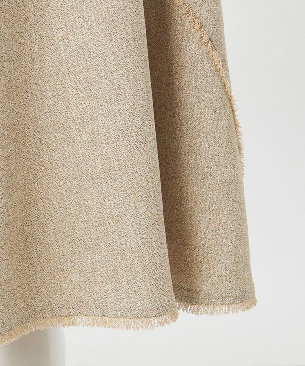 23区 【GOLD LABEL】リネンツイル フリンジ フレアスカート ベージュ系