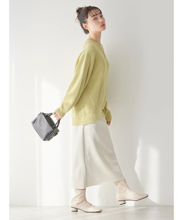 AMERICAN HOLIC 片畦クルーネックニットプルオーバー Yellow