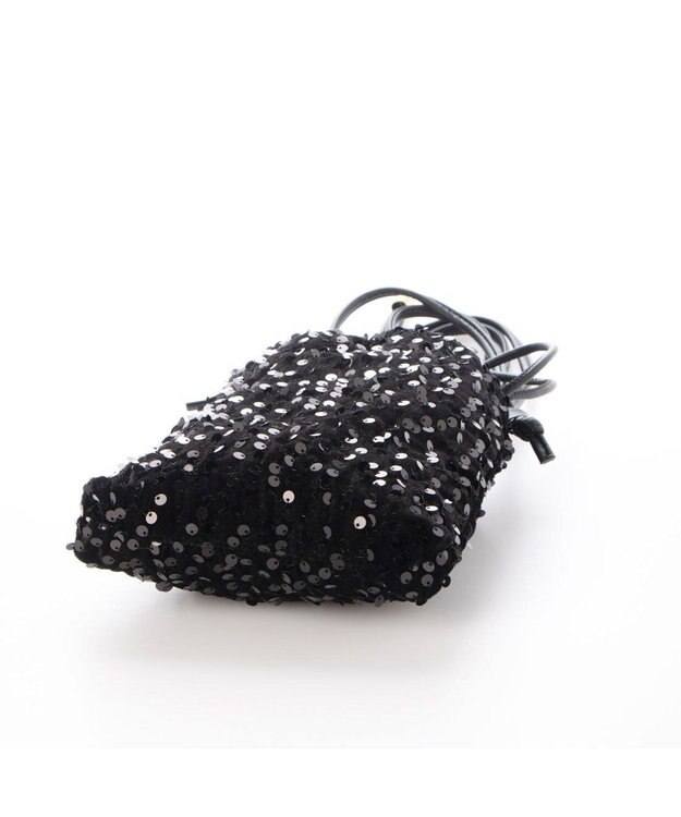 UNBILLION カシュカシュ cachecache / スパンコール巾着ミニショルダーバッグ ブラック