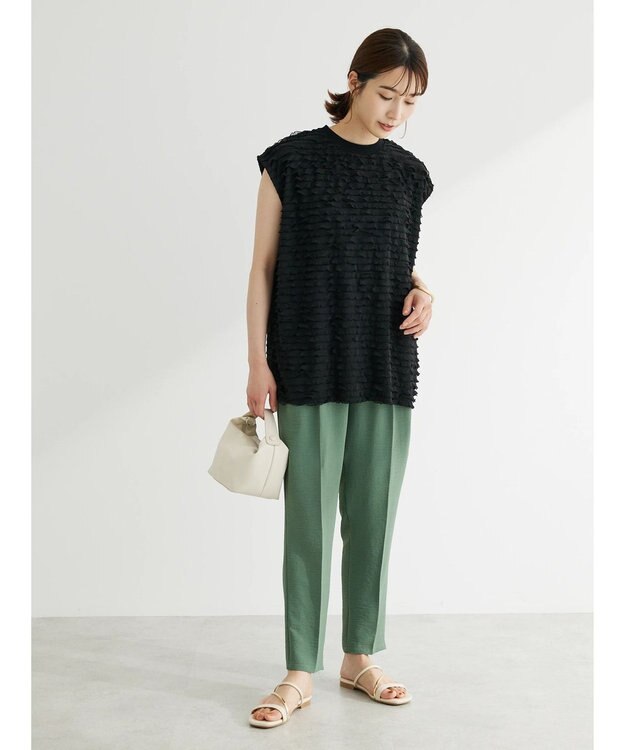 Green Parks フリルカットプルオーバー Black