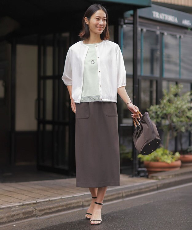 J.PRESS LADIES S 【一枚で着映え】コットンスムース レース カットソー ライトミント系