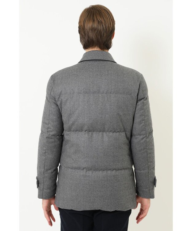 DAKS ウールフラノミドル丈ジャケット グレー