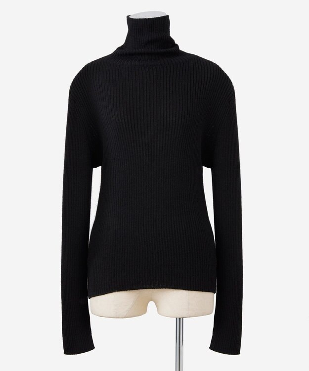 TOQUE 〈大草直子さんアドバイザー〉ベビーアルパカ×シルク ハイネックニット ブラック