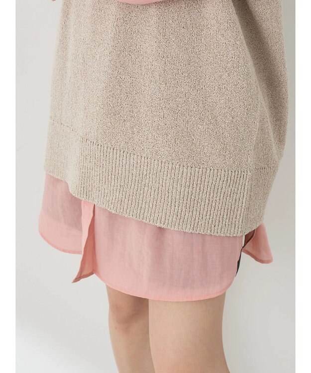 earth music&ecology ミニブークレＶネックベスト Light Beige