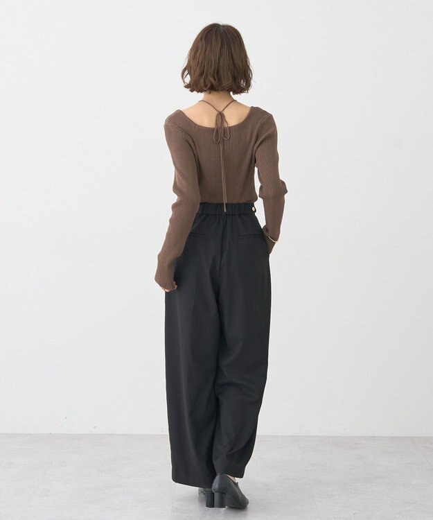 earth music&ecology 【2WAY】ウエストタブタックパンツ Gray