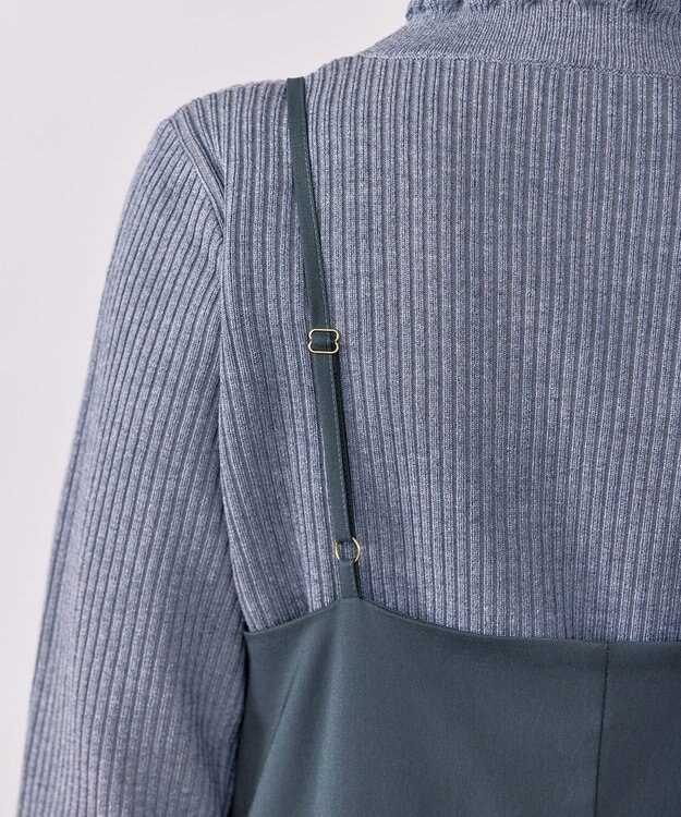 Tiaclasse 【洗える】アシンメトリーキャミワンピース スモークグリーン