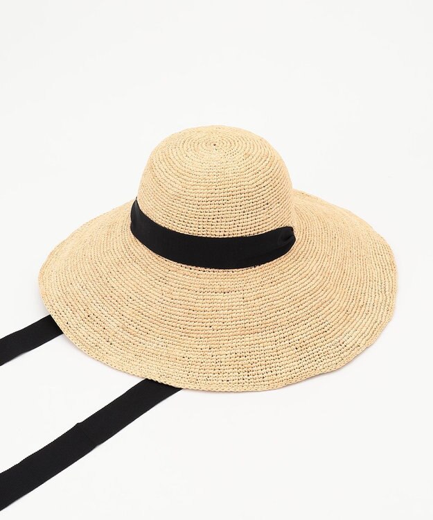 GRACE CONTINENTAL MAISON N.H Parisラフィアリボンハット キナリ