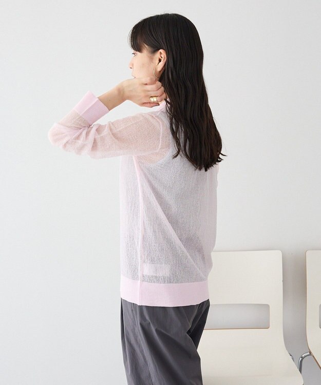 CRAFT STANDARD BOUTIQUE シアージョーゼットニットカーディガン Light Pink