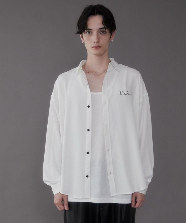 WEGO アムンゼンワンポイントBIGシャツ（LS） ホワイト