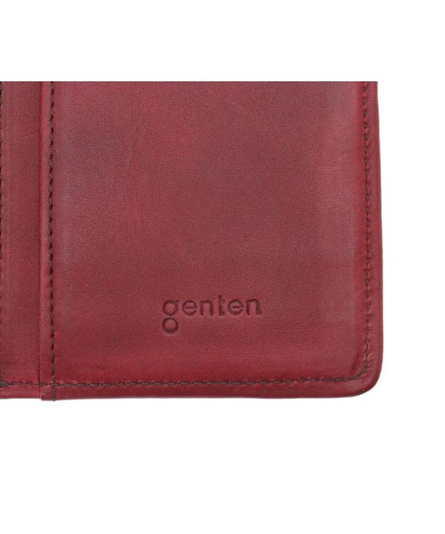 genten カットワーク 二つ折り財布 ワイン