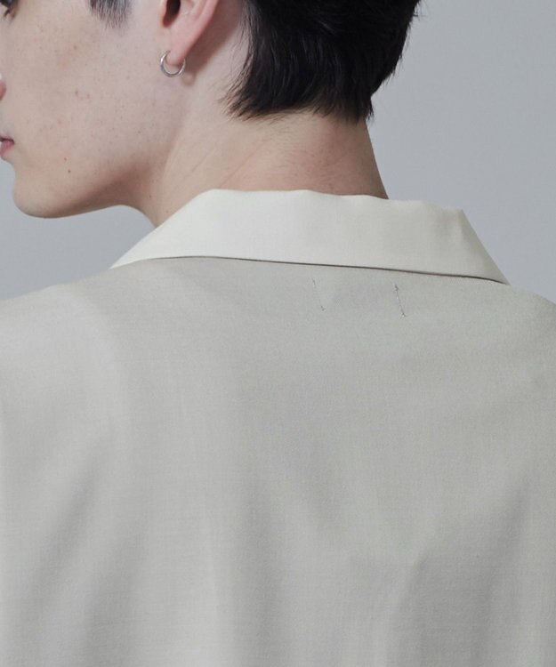 WEGO カラーブロックオープンカラーシャツ（S） ベージュ