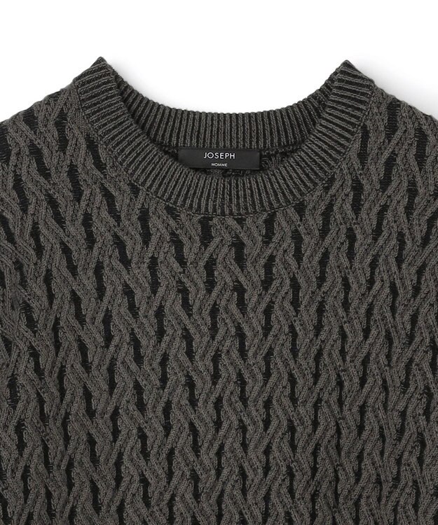 JOSEPH HOMME 【新柄】モロッカンクリスタル　クルーネックニット ダークグリーン系