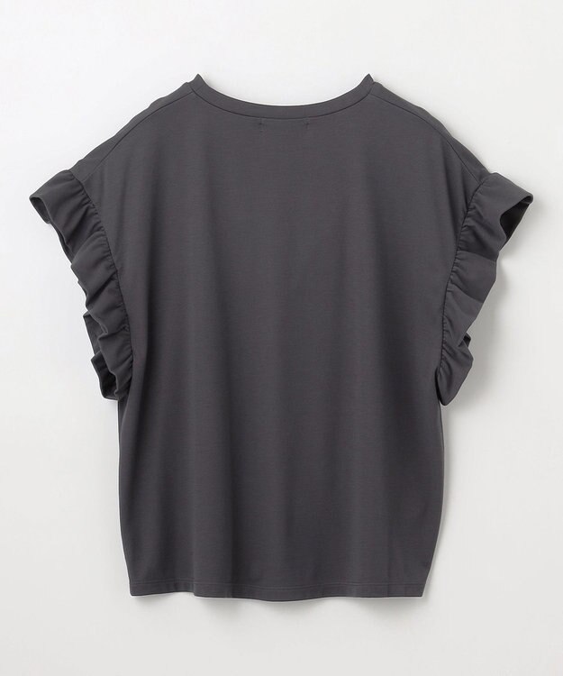 ANY ストレッチピケフリルTシャツ チャコール