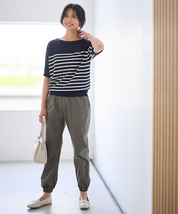 ANY 【洗濯機可/ストレッチ/ウエストゴム/UVカット】大人の7daysジョガーパンツ カーキ