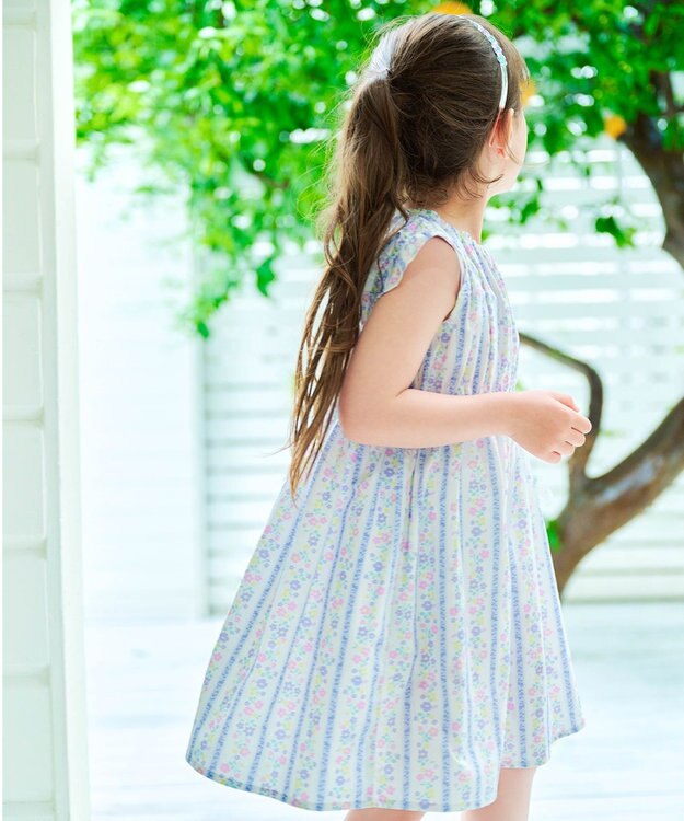 ANY KIDS 総柄 サマーワンピース ストライプ