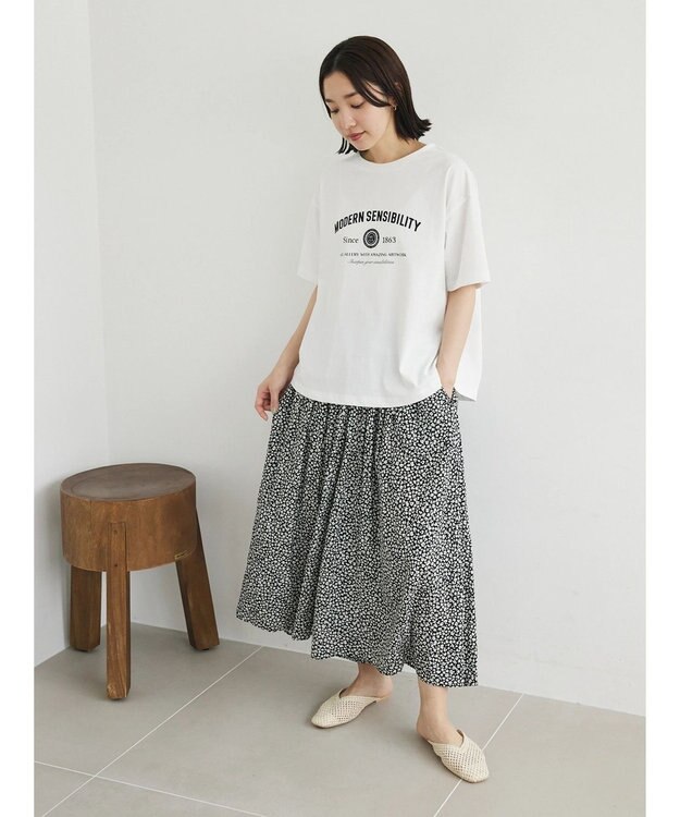 Green Parks エンブレムロゴボックスＴシャツ Off White