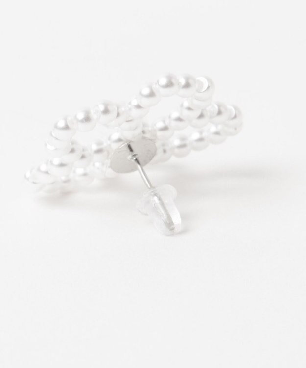 WEGO Lフラワービーズピアス オフホワイト