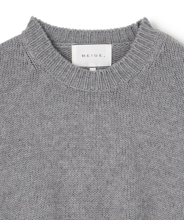 BEIGE， 【洗える・VERY NaVY12月号掲載】CHESTER / フェイクファークルーネックニット Md.Gray