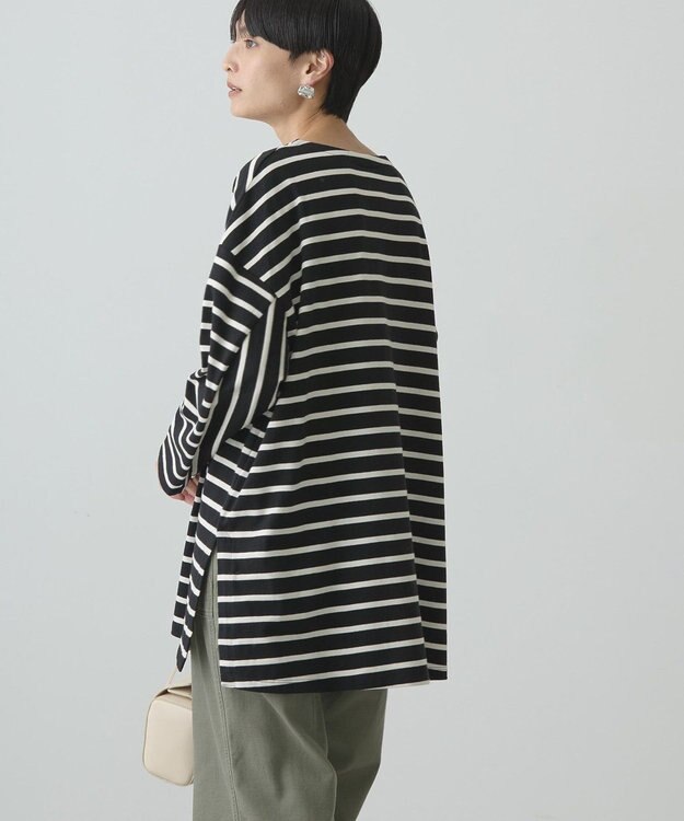 AMERICAN HOLIC ボーダーカットＢＩＧプルオーバー Black