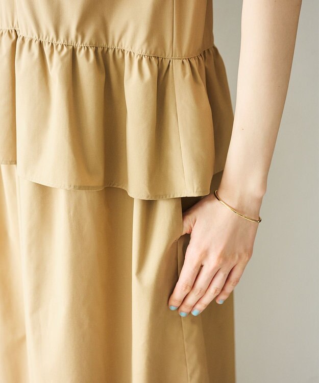 #Newans 【洗える】ラウンドフリルワンピース キャメル
