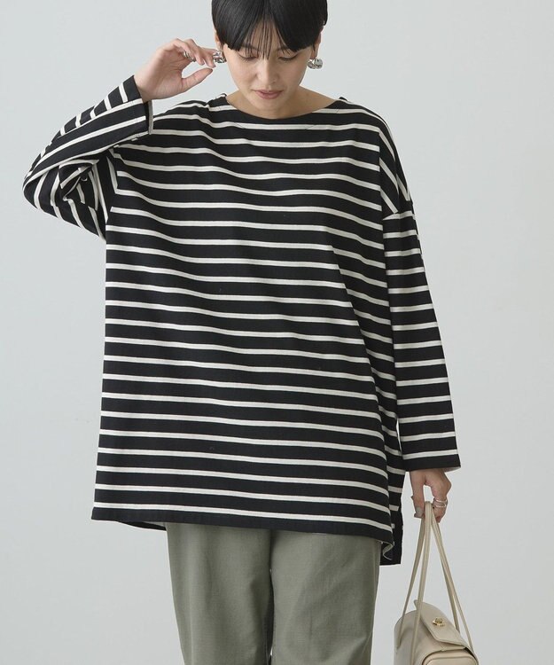 AMERICAN HOLIC ボーダーカットＢＩＧプルオーバー Black