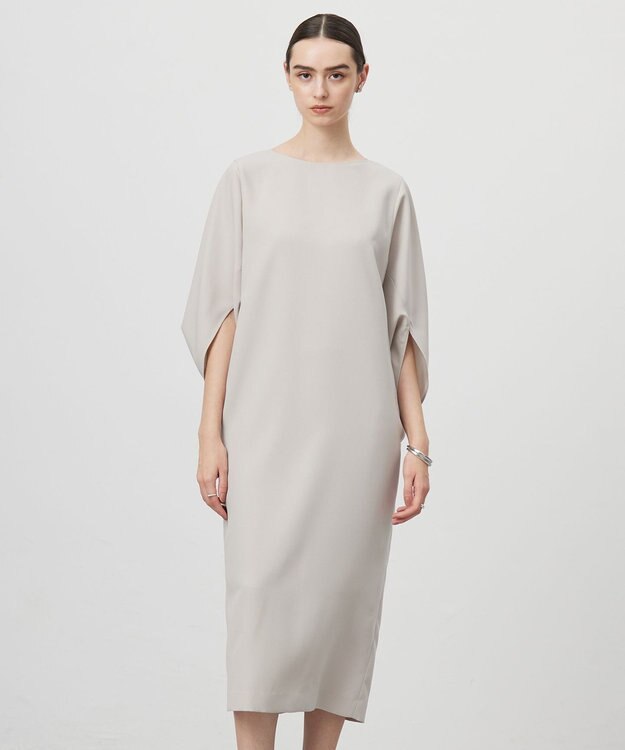 ICB L 【UVケア・接触冷感・速乾・防シワ・洗える】FluidBackSatinドルマンスリーブワンピース トープ系