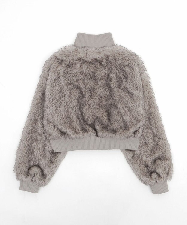 WEGO 【25年秋冬新作】フェイクファーショートブルゾン グレーその他