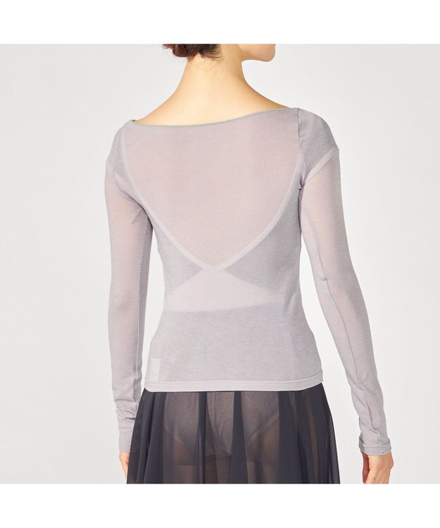 Chacott ボートネックトップ (サーモギア(R)糸使用） モーブ