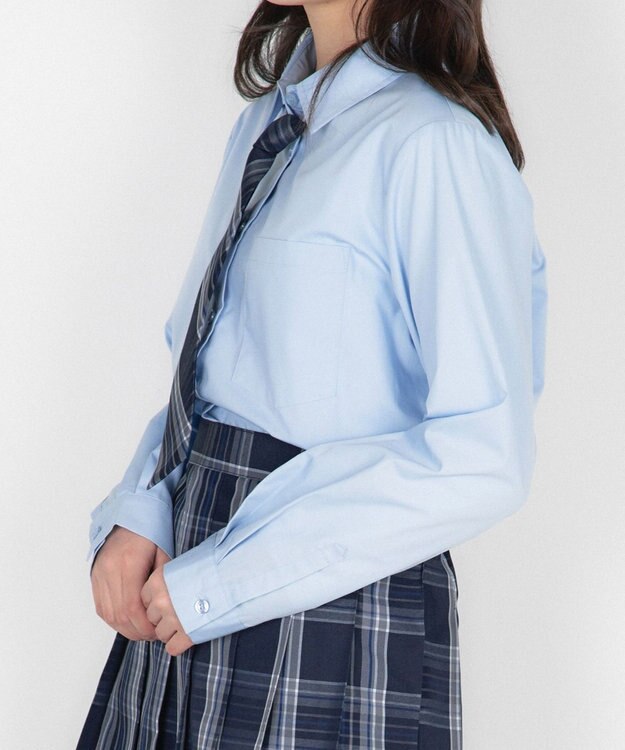 WEGO 【SCHOOLITEM】スクールシャツL／S サックス