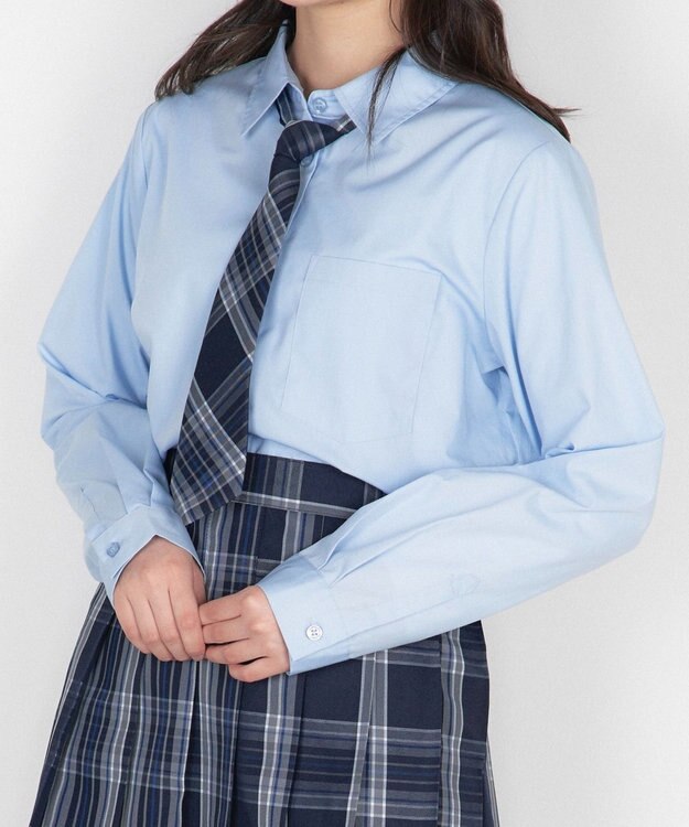 WEGO 【SCHOOLITEM】スクールシャツL／S サックス