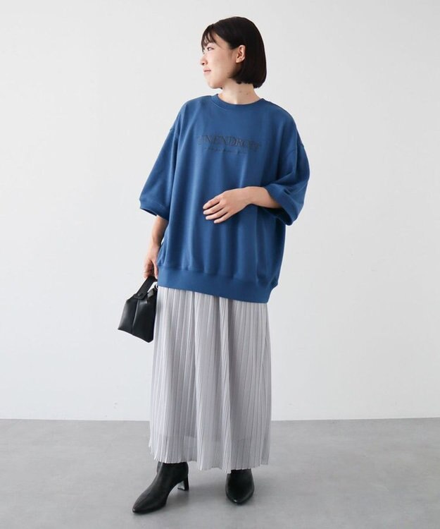 Green Parks ７分袖ロゴミニ裏毛トレＴＥＥ Blue