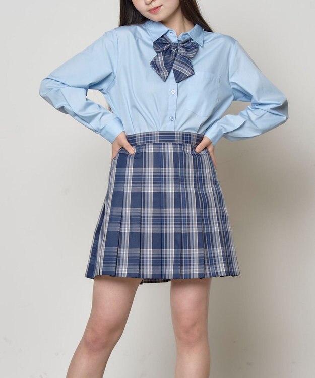 WEGO 【SCHOOLITEM】スクールシャツL／S サックス