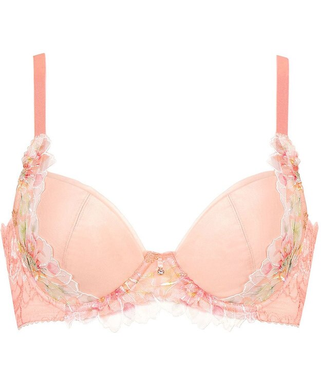 Wing Wing Lesiage　【2820シリーズ】　ブラジャー　脇すっきりの着やせシルエット　背中の段差軽減　ウイング／ワコール　PB2821 オレンジ