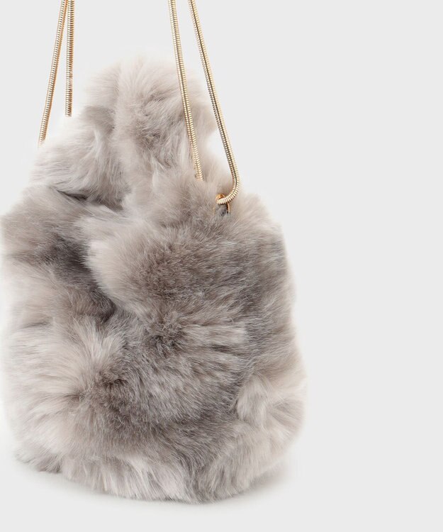 GRACE CONTINENTAL a point etcフェイクファーミニバッグ ライトグレー