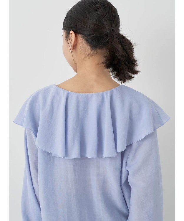 earth music&ecology ラッフルショートブラウス Sax